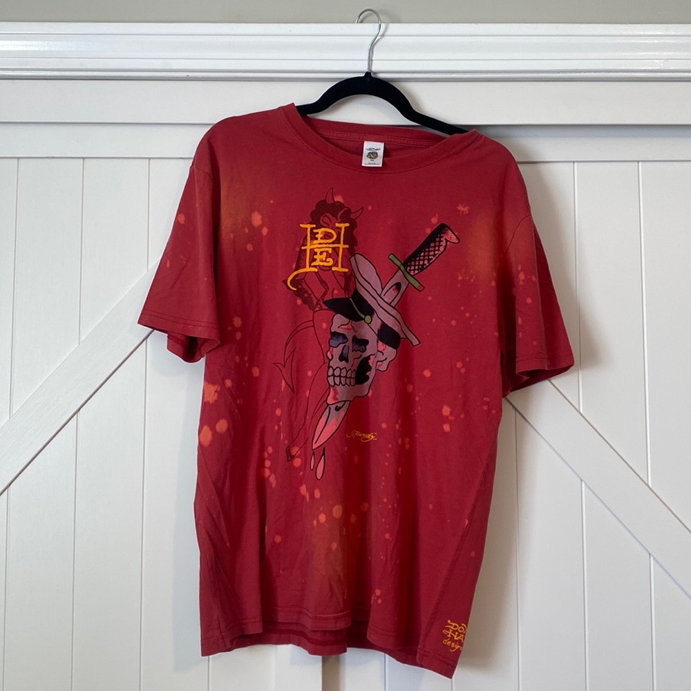 Vintage Ed Hardy by Christian Audigier Death Before Dishonor Red SS Tee